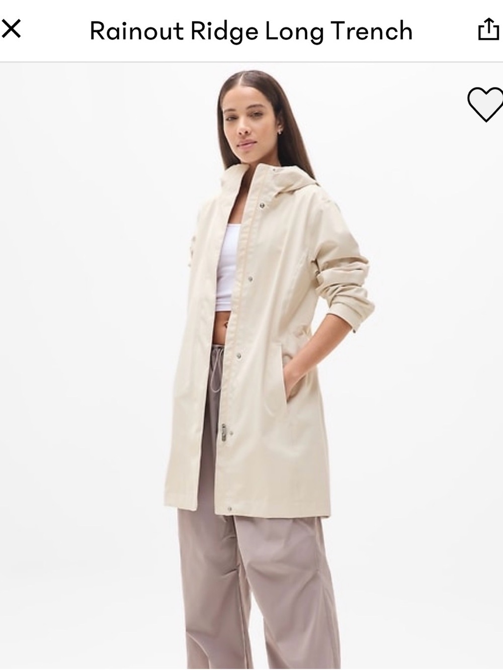 Rainout Ridge Long Trench Jacket - Cream